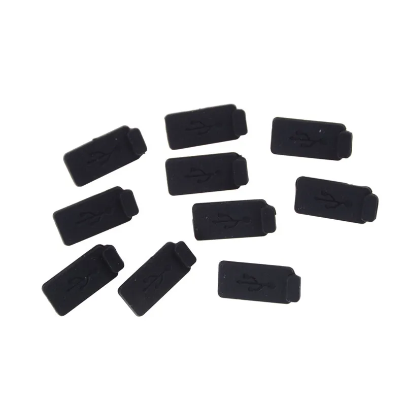 10pcs Black PC Laptop USB Plug Cover Stopper Rubber Soft Silicon Dust CapS* 