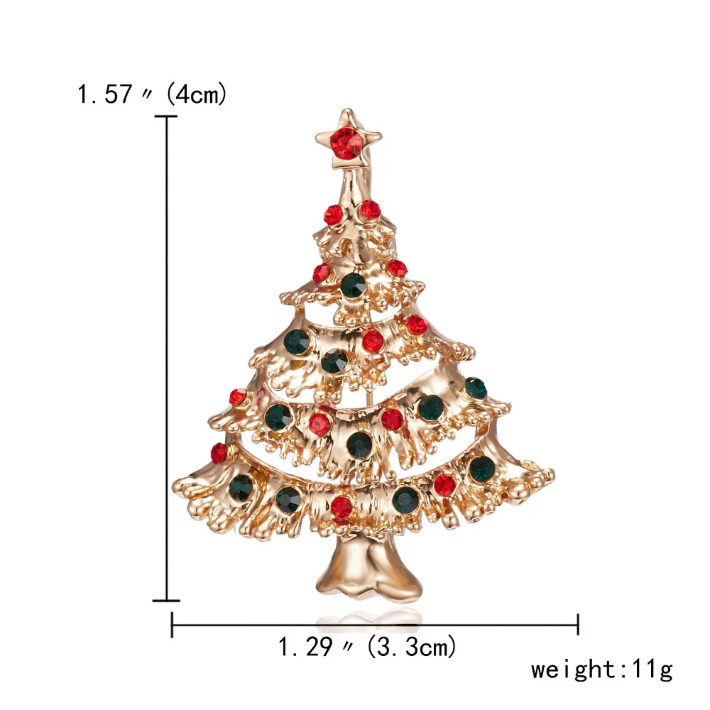 Rinhoo горный хрусталь кристалл рождественские броши в виде дерева для женщин трендовые изысканные булавки подарок свитер платье аксессуары рождественские украшения