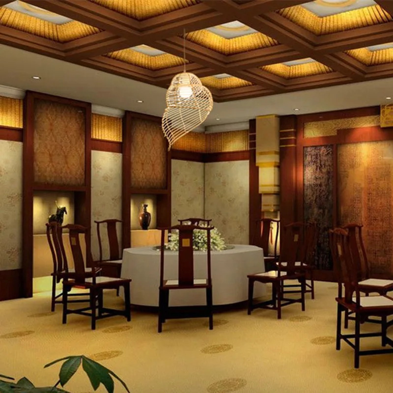 Япония стиль бамбуковые люстры из ротанга железа Led спальня с люстрами Гостиная Кабинет Лофт Декор подвесные лампы высокого качества