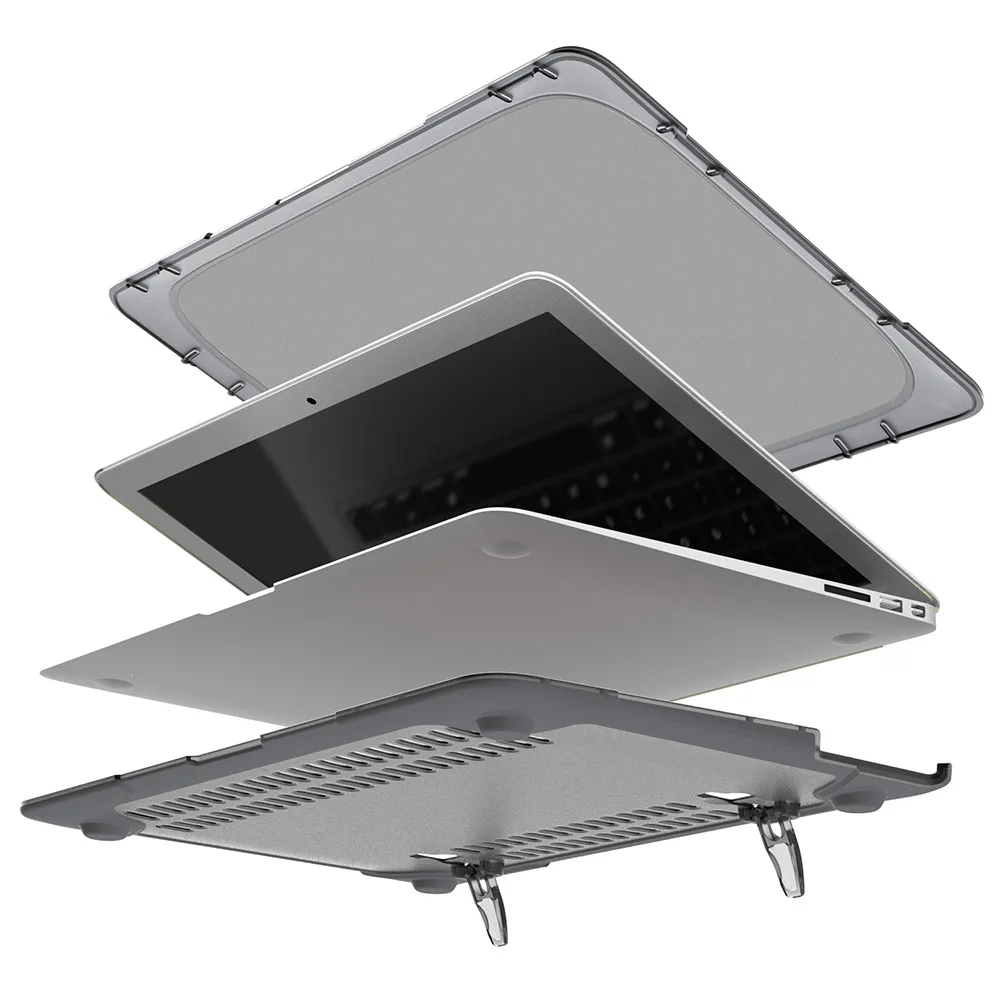 Противоударный чехол с подставкой для MacBook Pro retina 13 15 дюймов /Air 11 13,3 жесткий защитный чехол из пластика и тпу
