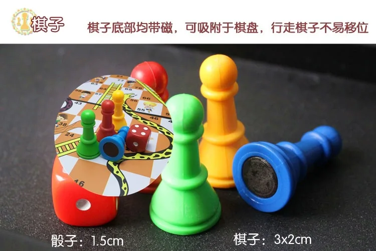 Складные развивающие игры круглые магнитные детские 3D змея лестница китайские чекеры магнит змеи и лестницы дети Naive Chine