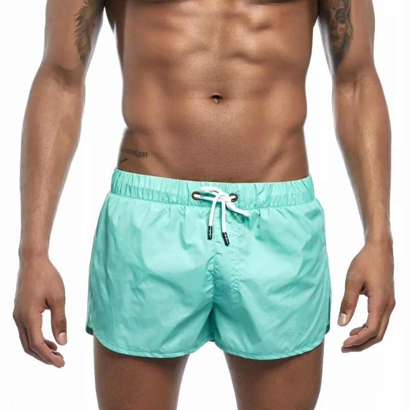 Мужские пляжные шорты из полиэстера, быстросохнущие спортивные повседневные шорты, простой тип, шорты для серфинга и пляжа
