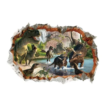 

Imitation 3D Wall-Breaking Dinosaur Jurassic World Cinema Boy's Room Wall Decoration