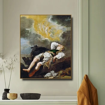 

Jacob’s Dream by Domenico Canvas Painting Calligraphy Canvas Poster Print Decor Picture for Living Room Bedroom Home Decor