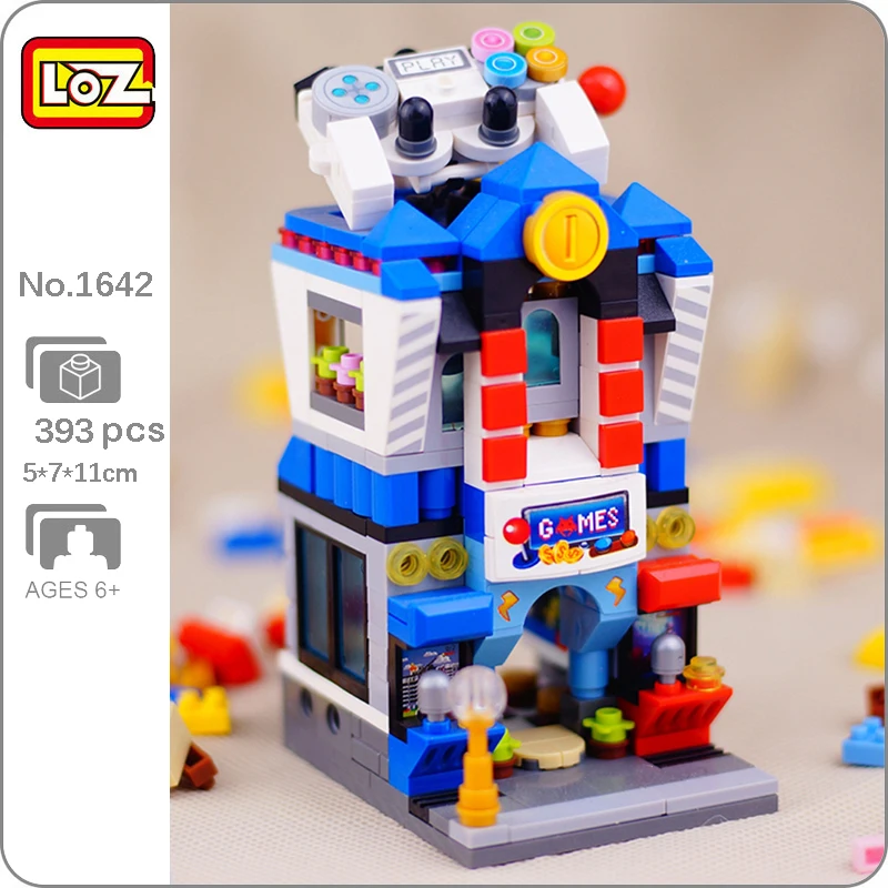 LOZ 1642 City Street Video Game Room Shop Store Architecture 3D Model DIY Mini Blocks Bricks Building Toy for Children no Box | Игрушки и