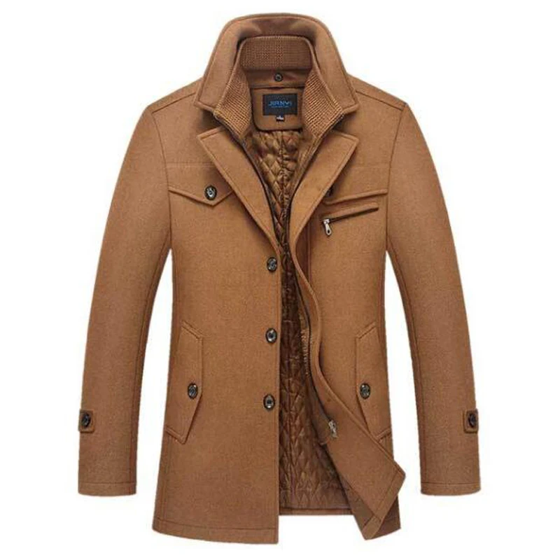 Winter Coat Men Long Wool Thick Windbreaker Woolen Overcoat Casaco Masculino Palto Jaket Men's Casual Trench Peacoat 5XL Jackets