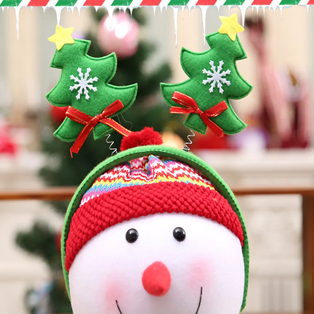 Милый обруч на голову с рождественской елкой, зеленый, красный, милый мультяшный креативный, сделай сам, для дома, вечерние, для детей, подарок на Рождество, обруч на голову