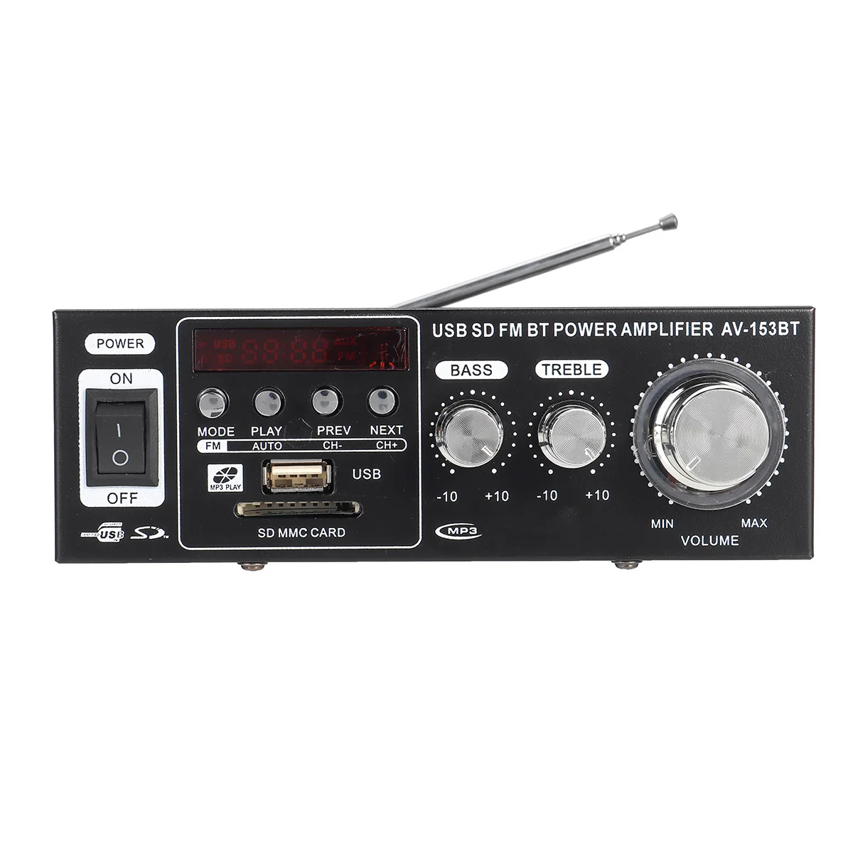 Audew Автомобильные усилители 400 Вт bluetooth аудио цифровой стереоусилитель HIFI USB FM SD Home 220 V/12 V Полнофункциональный инфракрасный контроль