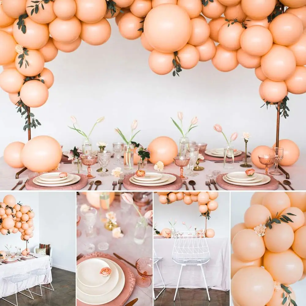 

50 100pcs/lot 10" Matte Balloon Peach Balloons Blush Latex Balloons Peach Birthday Wedding Baby Shower Party Decorations globos