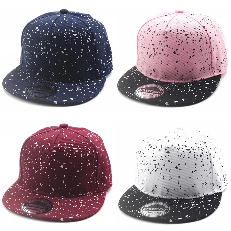 3-8 Yrs Children Baseball Cap Kids Boys Girls Snapback Hip Hop Snowflake Fashion Running Man Design Flat Hat Baby baseball cap