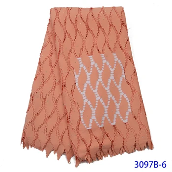 

Nigerian Stones Cord Lace Fabric Milk Silk Water Soluble Dress Lace 2019 High Quality Lace African Guipure Lace Fabric GD3097B-6