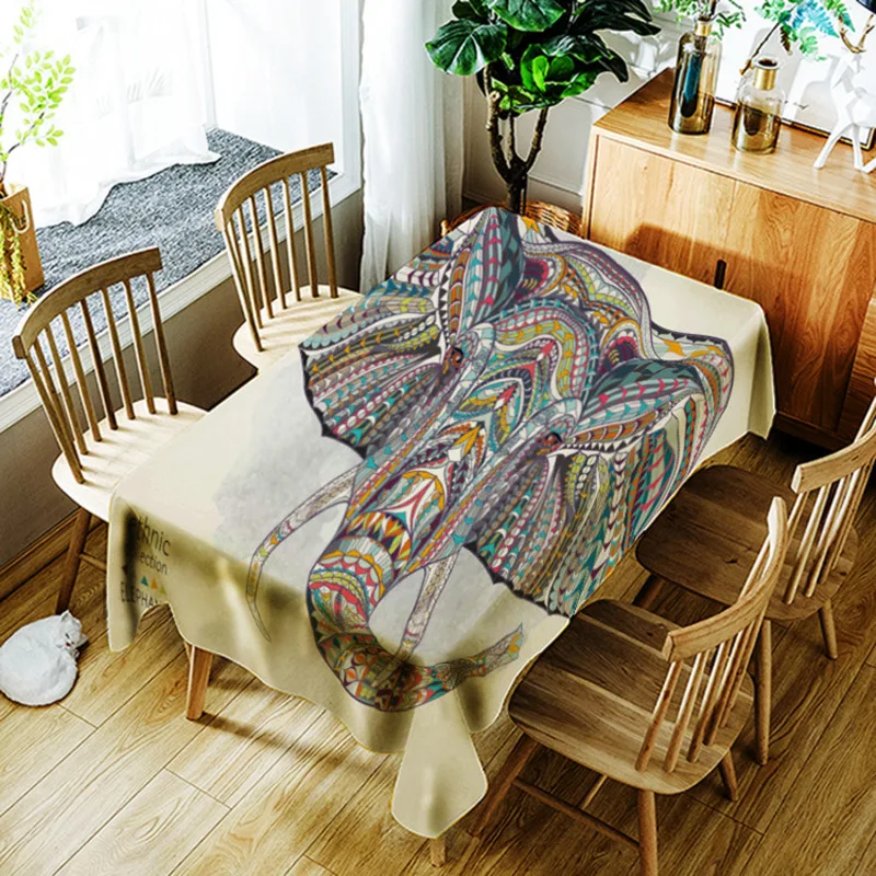 

Colorful Animal Avatar Tablecloth Waterproof Decorative Decorative Table Cover Tapetes Oilproof Home Table Cloths Protector