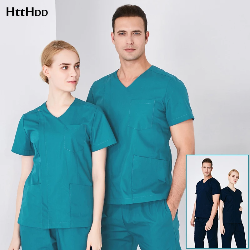 

HD42003-2wholesale Cartoon printing scrubs tops beauty salon workwear Pet grooming uniforms spa uniforms Beautician suits women