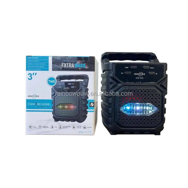 GTS-1173 3 Inch Good Price Wireless Mini Portable Fashion Style With Flash Light Speaker |
