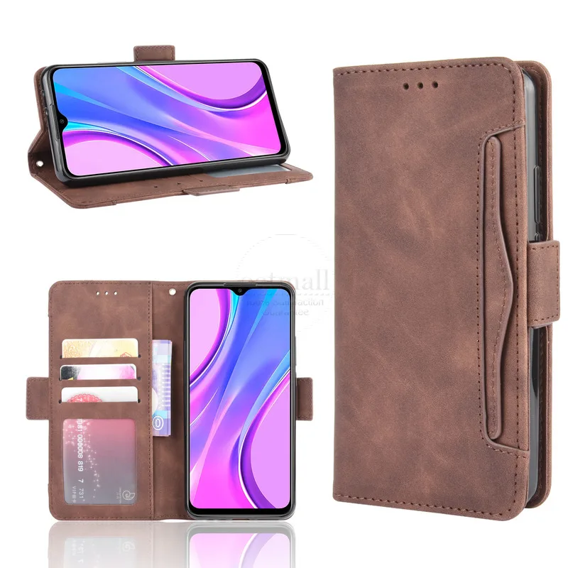 Чехлы бумажники для Xiaomi Redmi 9 9A 9C чехол книжка с магнитной застежкой откидной