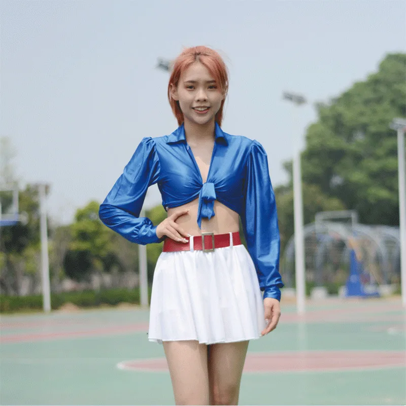 

2019 New Style Fitness Exercise Adult WOMEN'S Wear Cheerleading Performance Wear Set Youth Vitality Cheerleading Performance Cos