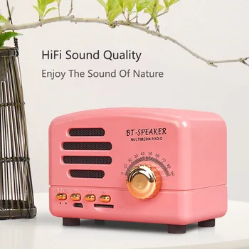 

Bluetooth Speaker Column Bass Stereo Subwoofer Handsfree MP3 Player For Phone Retro Mini Portable Wireless Speakers Retro