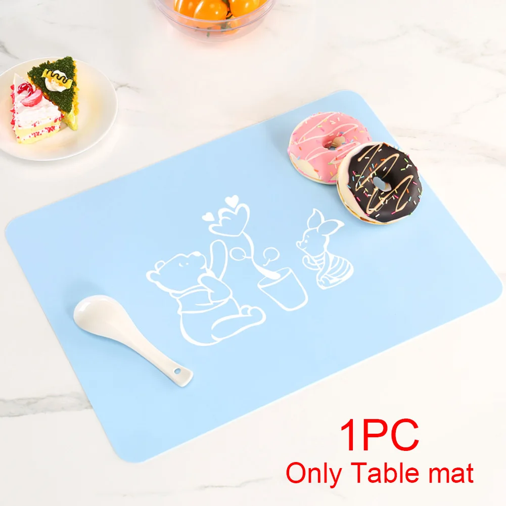 Blue Bear 40x30 см детский коврик кухонный Противоскользящий обеденный стол дети портативный легко чистить складной Мультфильм Силиконовый водонепроницаемый - Цвет: Blue Bear
