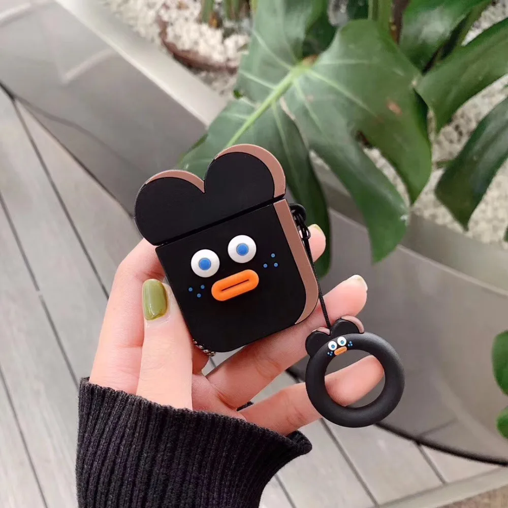 1 3D чехол для наушников для Airpods 2 чехол силиконовый утка милые Мультяшные наушники чехол для Apple Air pods чехол для наушников Аксессуары - Цвет: 1