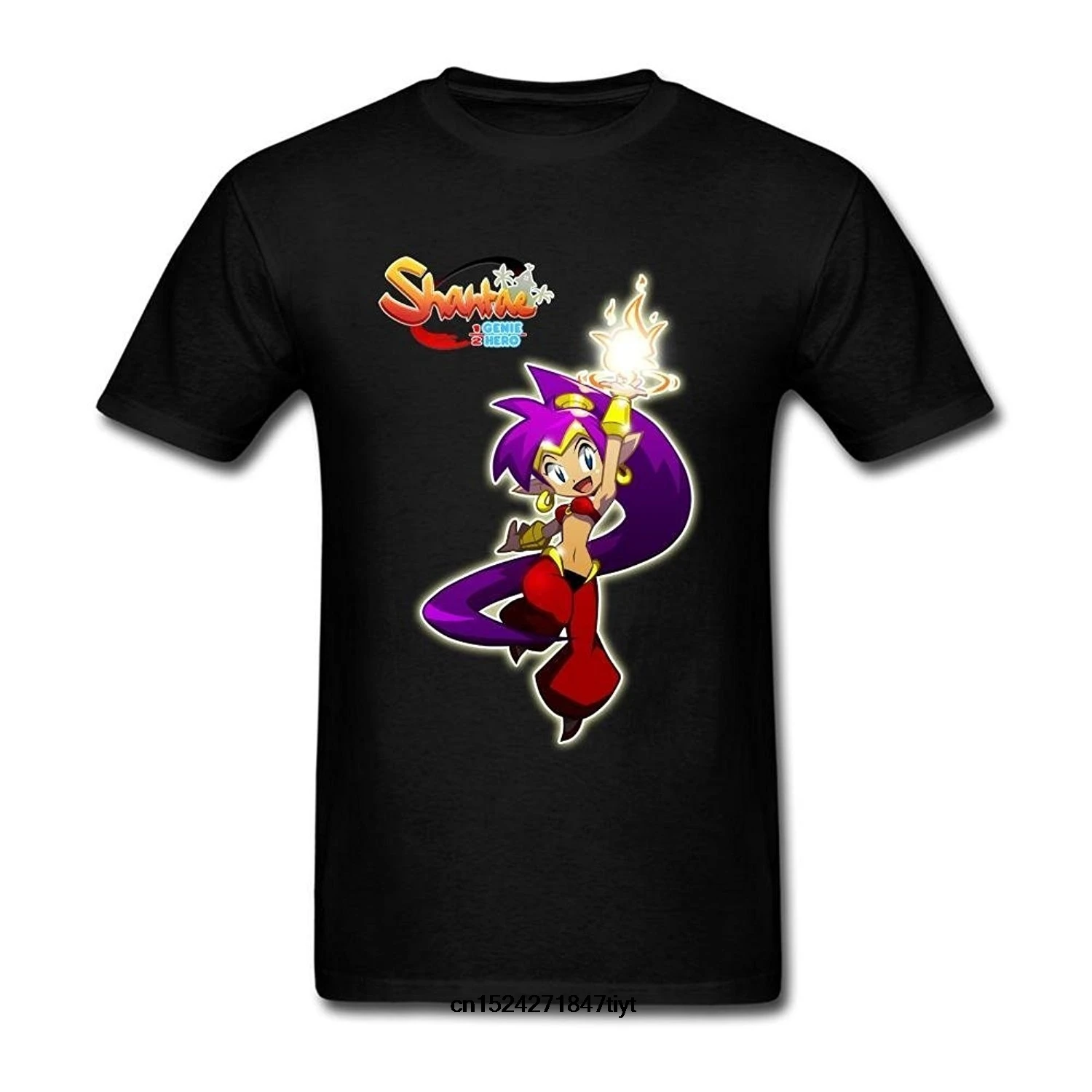 Мужская футболка с принтом забавная коротким рукавом Shantae огненным мячом | одежда