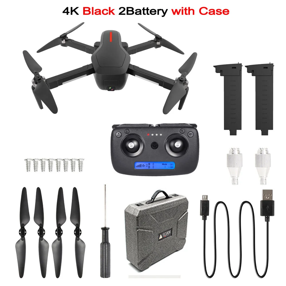 W10 4K 2B Case B LAUMOX W10 Дрон gps 5G wifi FPV с камерой 4K HD бесщеточный мотор селфи складной Радиоуправляемый квадрокоптер вертолет Дрон Vs SG906 XS812 - Цвет: W10 4K 2B Case B