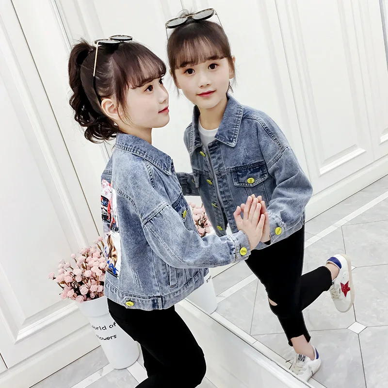 

2019 New Style Western Style CHILDREN'S Garment Cowboy Clothing Girls Spring And Autumn Short Tops Big Boy Jeans Coat