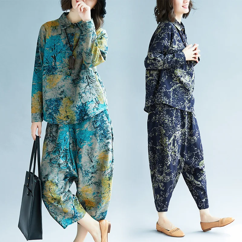 

2019 Autumn New Style Cotton Linen Loose-Fit Two-Piece Set