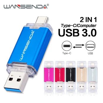 

Original WANSENDA Type C USB Flash Drive Dual OTG Pen Drive 32GB 64GB 128GB 256GB 512GB Pendrive Usb Stick 3.0 Flash Memory Disk