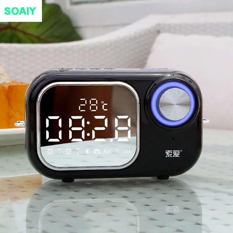 

SOAIY E16 Black Bluetooth Speaker Built-in Microphone Stereo Outdoor 10W Portable Wireless Speaker Support TF Card FM Radio Aux