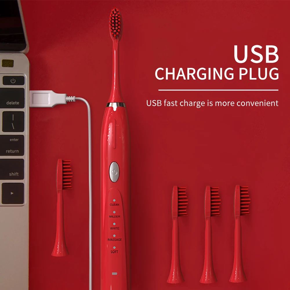 Щетка Зубная ультразвуковая FUNHO Z3 со сменными насадками и USB