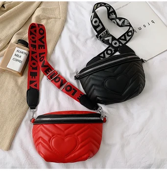 

Fashion Kpop Shoulder Bag Luxury Designer Heart Handbag Pu Leather G Style Mini Tote Phone Pounch Bag Hot Casual Fanny Pack