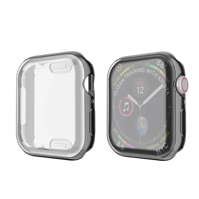 Electroplating silicone cover bumper For Apple Watch 7 6 SE 5 4 3 2 1 Ultra-thin Case For iWatch 38mm 40mm 41mm 42mm 44mm 45mm 