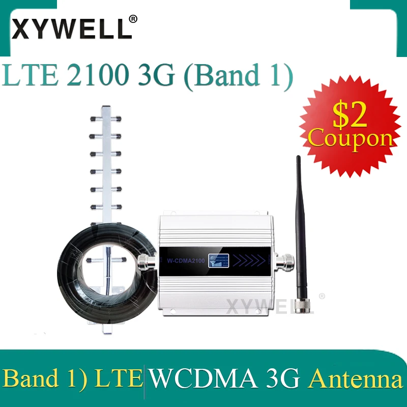

XYWELL 3G cellular signal booster WCDMA 2100MHz Signal Repeater 2100 LTE Band 1 with LCD Display Mobile Phone Signal Amplifier