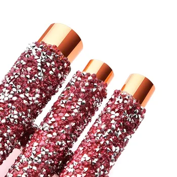 

New Hot 1set Cosmetic Brushes Nylon Brush Hair Plastic Glittering Handle Makeup Tools with Storage Bag SMR88