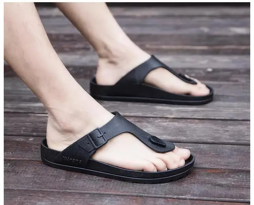 cheap leather flip flops