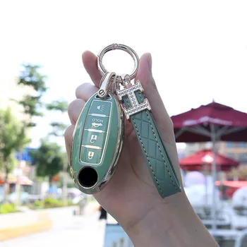 Cover Telecomando/chiave per Nissan Qashqai J10 J11 Tiida XTrail T31 T32 Juke Altima Pathfinder prende i colpi per Infiniti - Nuovo TPU Car Key Case Cover Shell Fob per Nissan Qashqai J10 J11 Tiida XTrail