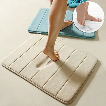 

Strong Non-Slip Flannel Bathroom Mat Memory Foam Soft Warm Thick Doormat Floor Mat Rug Shower Room Carpet Water Absorption