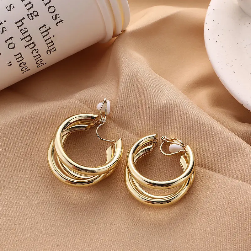 Statement Vintage Ear Clip Earrings Clip Earrings Ear Clip Ear Accessories Without Piercing for Women Fashion Earrings Party Gift Bijoux Jewelry