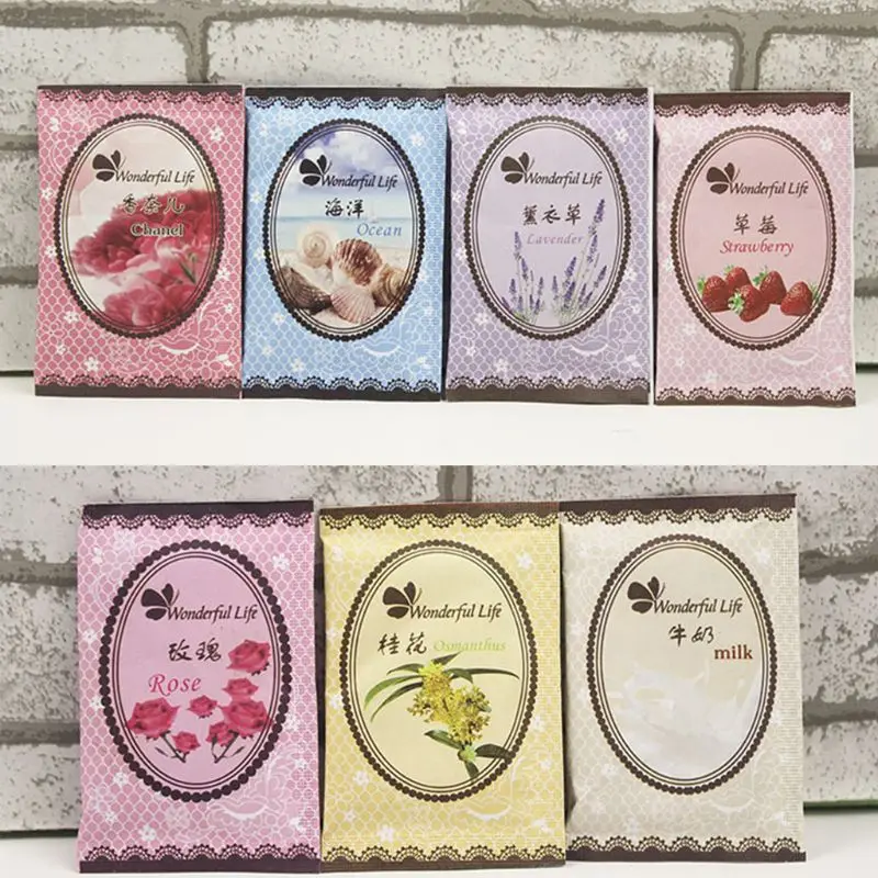 6x9cm 6x9cm Home Fragrance Sachet Bag Natural Grain Scented Wardrobe Deodorant Air Freshener Colorful Printed Package 12 Flavors