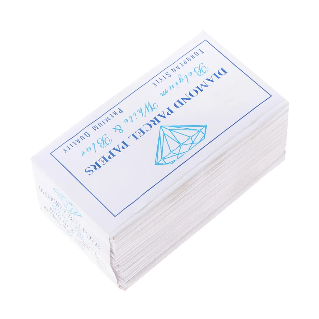 

25Pcs Diamond Gemstone White and Blue Tissue/Wrapping Paper Parcel 80x45mm
