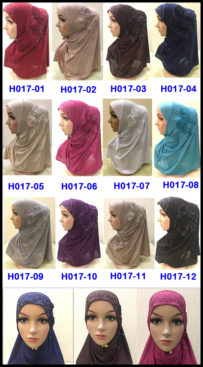 Мусульманский женский хиджаб Джерси Амира мгновенные шапки Малайзийский головной платок капот crinkle khimar головной шарф шапка Исламская одежда Новинка