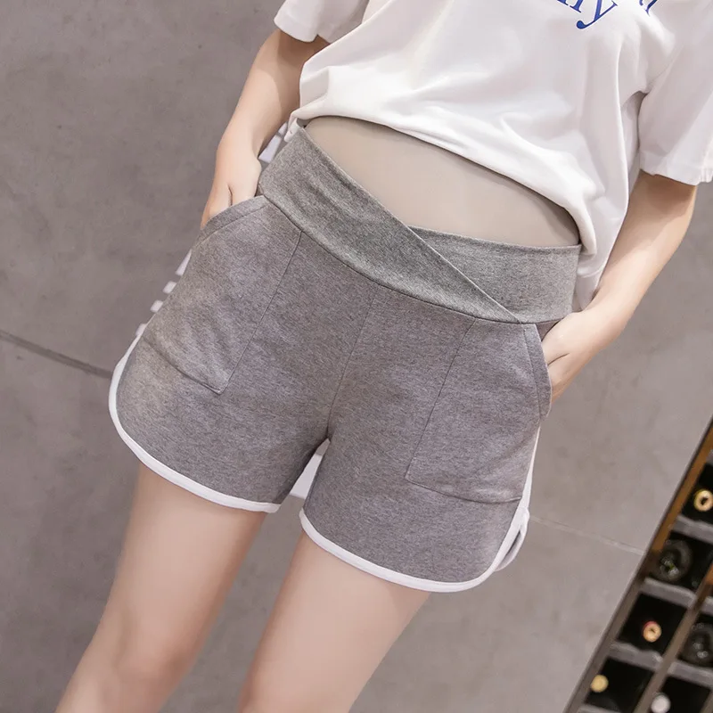 

2019 Pure Cotton Low Waist Abdominal Support New Style Pregnant Women Low-Rise Large Pocket Sports Shorts Hot Pants Safety Short