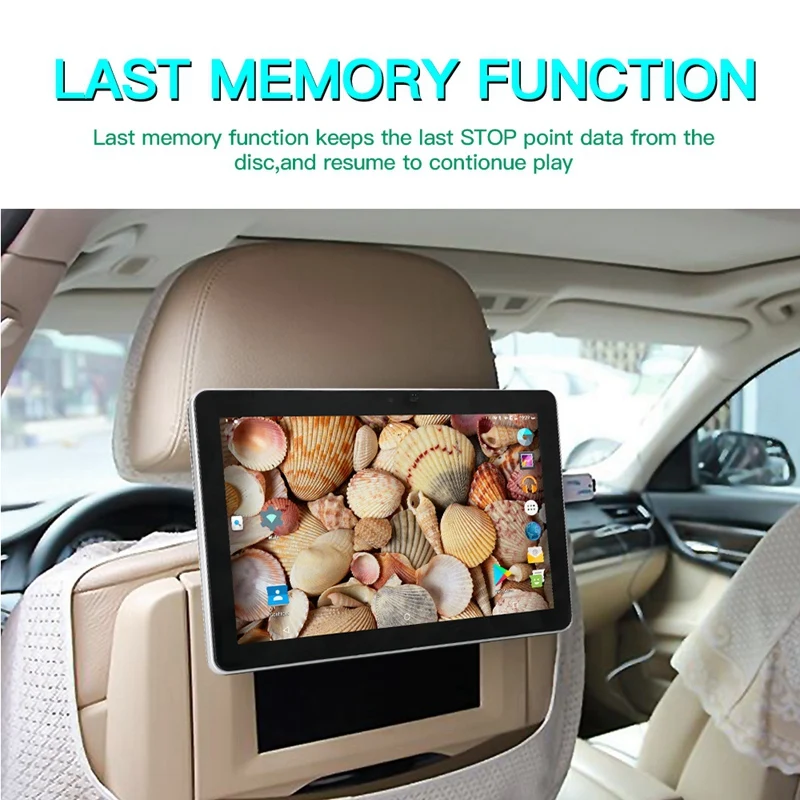  10.1 Inch Android 7.0 Car Headrest Monitor 4G Wifi Usb/Sd/Hdmi/Ir/Fm Front Rear Camera Games Press 