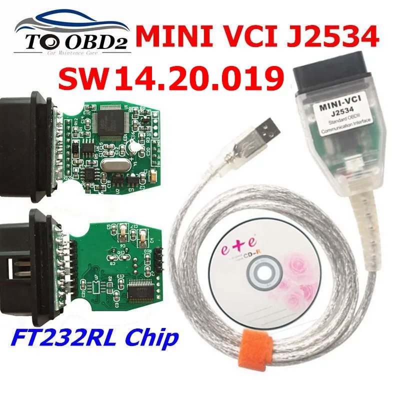 

MINI VCI Latest Version V14.20.019 FT232RL Chip High Performance OBD SAEJ2534 For Toyota MINI-VCI TIS Techstream Code Reader