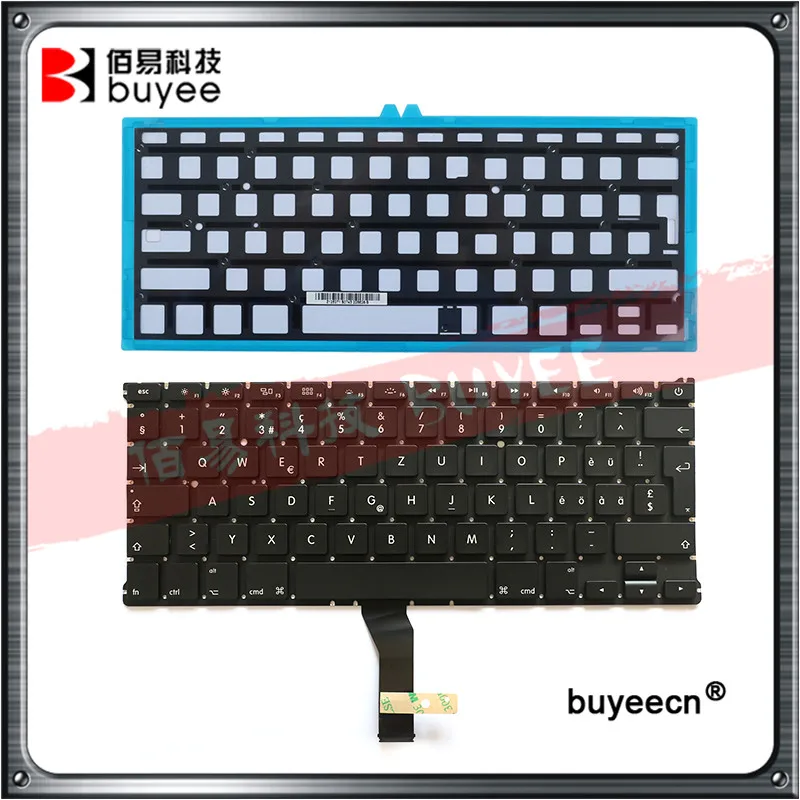 With Backlight A1369 A1466 в Швейцарию Язык Клавиатура для ноутбука Macbook Air 1" ноутбук швейцарская клавиатура Подсветка 2011- Замена - Цвет: With Backlight