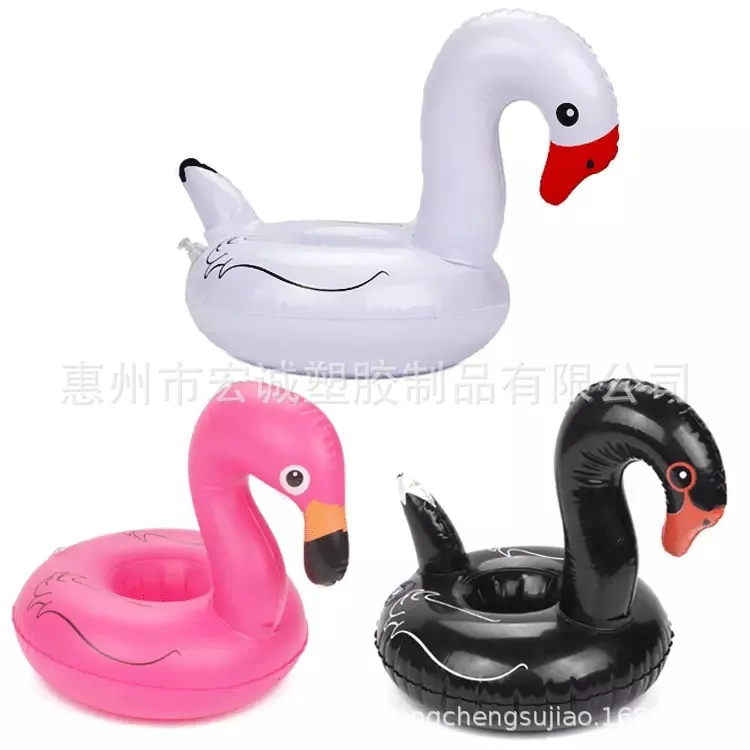 Inflatable White Swan Cup Saucer Pink Flamingo Cup Holder Unicorn Inflatable Water Beverage Hypanthium