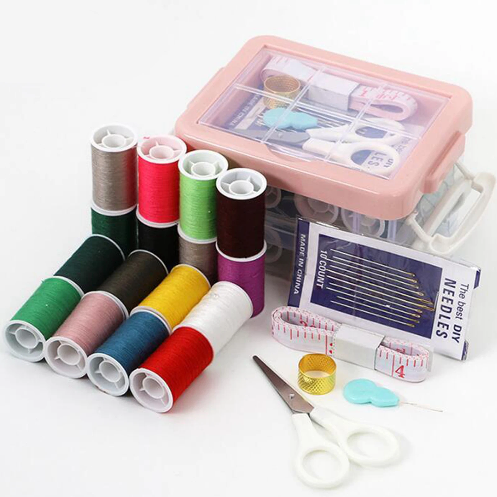 Multipurpose Clear Plastic Bobbins Storage Tool Box Embroidery Sewing Thread Spools Container Case Art Craft Organizer