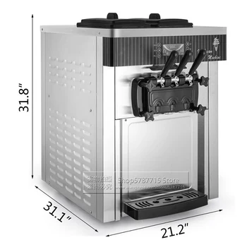 

Restaurant Mini Countertop Ice Cream Maker Yogurt Vending Machine 3 Flavor Commercial Soft Serve Ice Cream Machine