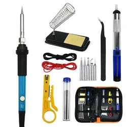 Kit de fer à souder électrique numérique 220V 60w, température réglable, outil à main de soudage, pointes de soudage en céramique pour réparation 
