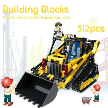 

512pcs DIY Install Engineering Truck Building Block Educational Toy Bricks 2.4G Kids RC Remote Control Construction Tractor Toys